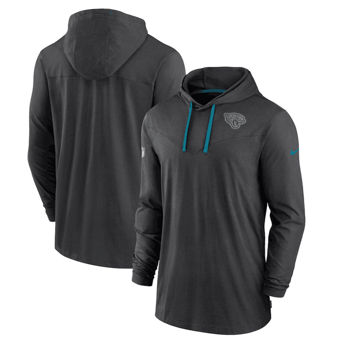 Men's Jacksonville Jaguars Black Sideline Pop Performance Pullover Long Sleeve Hoodie T-Shirt Men's Jacksonville Jaguars Black Sideline Pop Performance Pullover Long Sleeve Hoodie T-Shirt